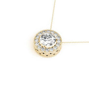 18K Yellow Gold 1 1/2 ct tw Halo Diamond Engagement Ring