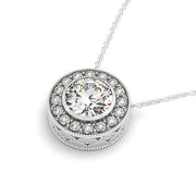 Multi-Diamond Round Halo Pendant