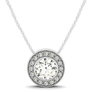 14K White Gold 1 1/2 ct tw Halo Diamond Engagement Ring
