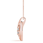 14K Rose Gold 1/3 CT Diamond Solitaire Pendant Necklace