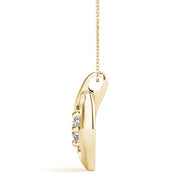 14K Yellow Gold Round Diamond Solitaire Pendant