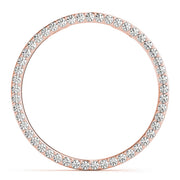 14K Rose Gold Round Diamond Circle Pendant