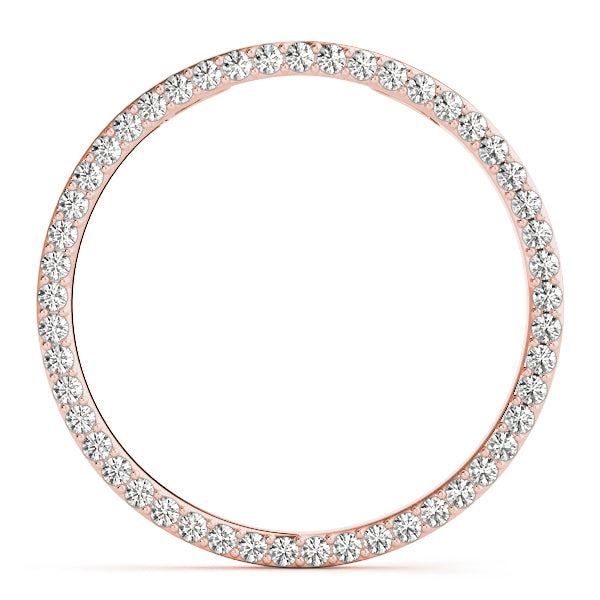14K Rose Gold Round Diamond Circle Pendant