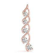 14K Rose Gold 1 CT Diamond Journey Pendant