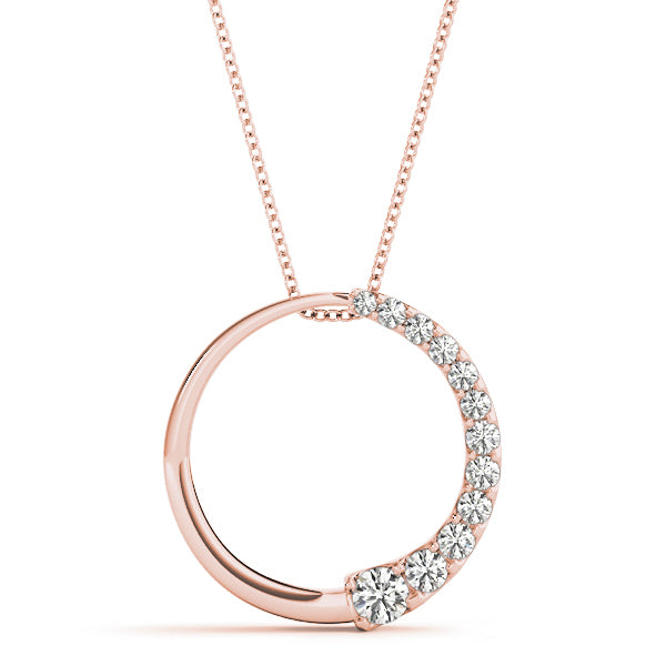 14K Rose Gold Diamond Journey Pendant