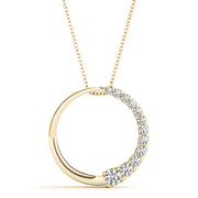 14K Yellow Gold Diamond Journey Pendant Necklace