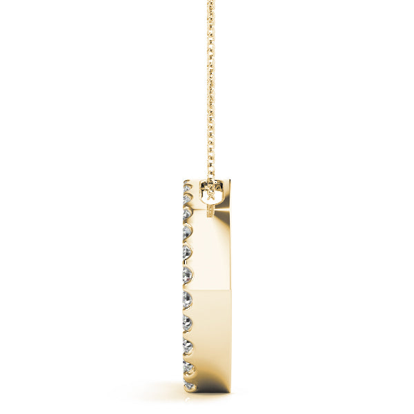 14K Yellow Gold Diamond Journey Pendant Necklace