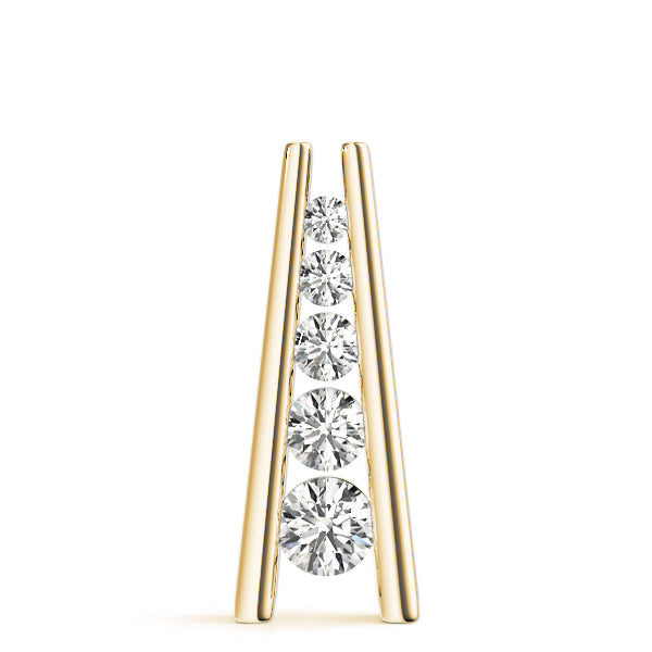 14K Yellow Gold Diamond Journey Pendant Necklace