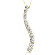 14K Yellow Gold Round Diamond Journey Pendant
