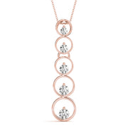 14K Rose Gold 1 CT Diamond Journey Pendant