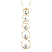 14K Yellow Gold Round Diamond Journey Pendant