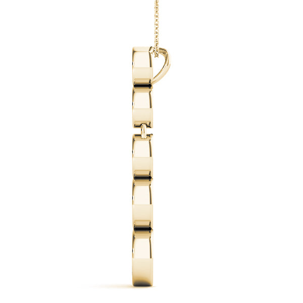 14K Yellow Gold Round Diamond Journey Pendant