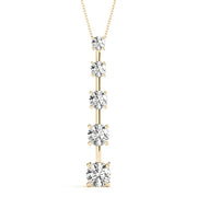 14K Yellow Gold Round Diamond Pendant