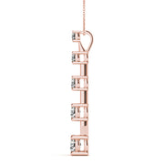 14K Rose Gold Round Diamond Journey Pendant
