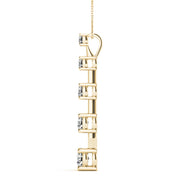 14K Yellow Gold Round Diamond Pendant