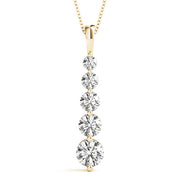 14K Yellow Gold Round Diamond Pendant
