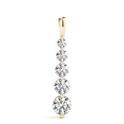 14K Yellow Gold Round Diamond Pendant