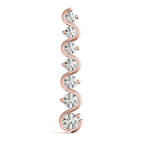 14K Rose Gold Diamond Journey Pendant