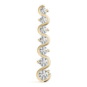 14K Yellow Gold Round Diamond Pendant