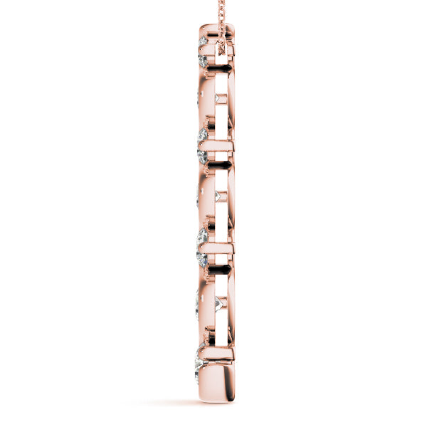 14K Rose Gold Diamond Journey Pendant