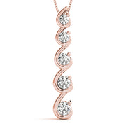 14K Rose Gold Diamond Journey Pendant