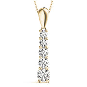 14K Yellow Gold Diamond Journey Pendant Necklace
