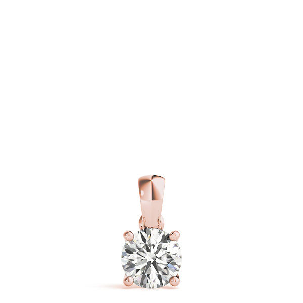 14K Rose Gold 1ct Diamond Solitaire Pendant