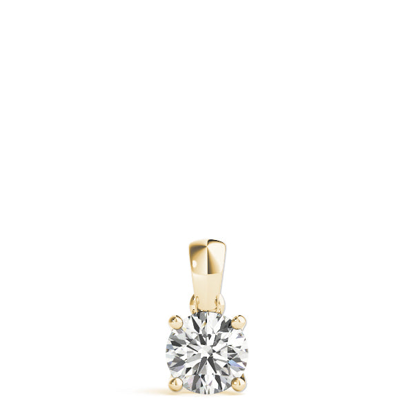 14K Yellow Gold 1ct Diamond Solitaire Pendant Necklace