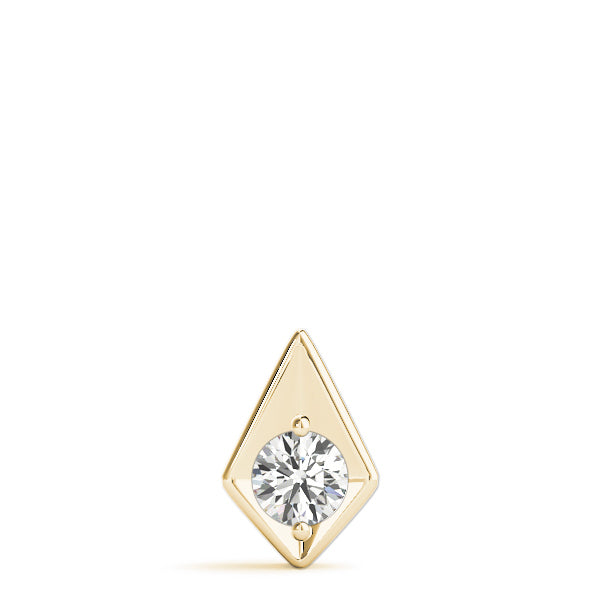14K Yellow Gold Round Diamond Pendant