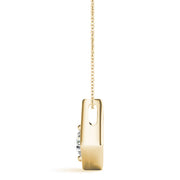 14K Yellow Gold Round Diamond Pendant