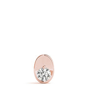 14K Rose Gold Round Diamond Solitaire Pendant