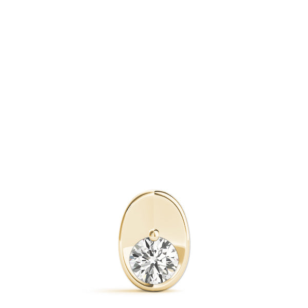 14K Yellow Gold Round Diamond Pendant