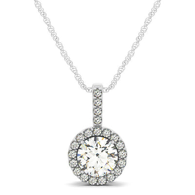 Round Diamond Halo Pendant