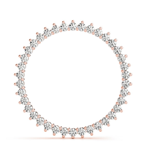 14K Rose Gold Round Diamond Circle Pendant