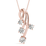 14K Rose Gold 1 CT Diamond Journey Pendant