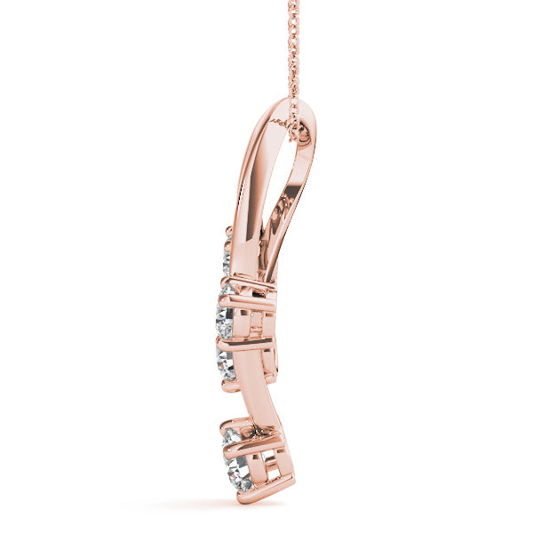 14K Rose Gold 1 CT Diamond Journey Pendant
