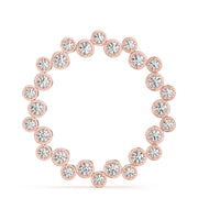 14K Rose Gold Round Diamond Circle Pendant