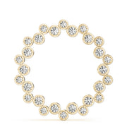 14K Yellow Gold Round Diamond Circle Pendant