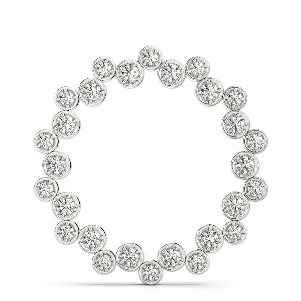 Round Diamond Circle Pendant in Gold