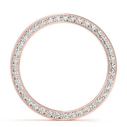 14K Rose Gold Round Diamond Circle Pendant
