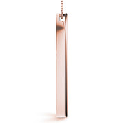 14K Rose Gold Round Diamond Circle Pendant