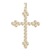 14K Yellow Gold Diamond Cross Pendant