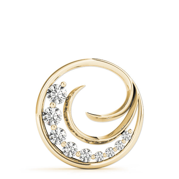 14K Yellow Gold Diamond Journey Pendant Necklace