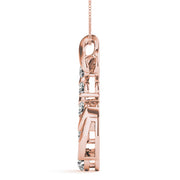 14K Rose Gold Diamond Journey Pendant Necklace