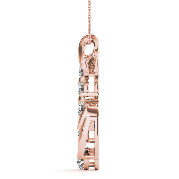 14K Rose Gold Diamond Journey Pendant Necklace