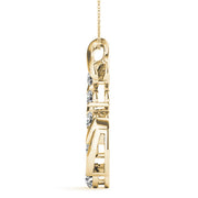 14K Yellow Gold Round Diamond Journey Pendant