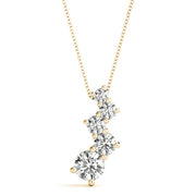 14K Yellow Gold Round Diamond Fashion Pendant