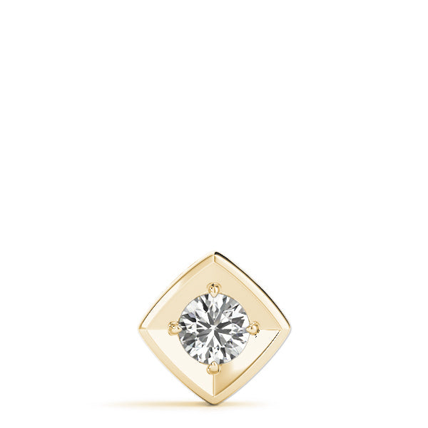 14K Yellow Gold 1ct Round Diamond Pendant