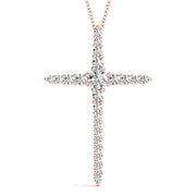 14K Rose Gold Round Diamond Fashion Pendant