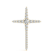 14K Yellow Gold Diamond Cross Pendant